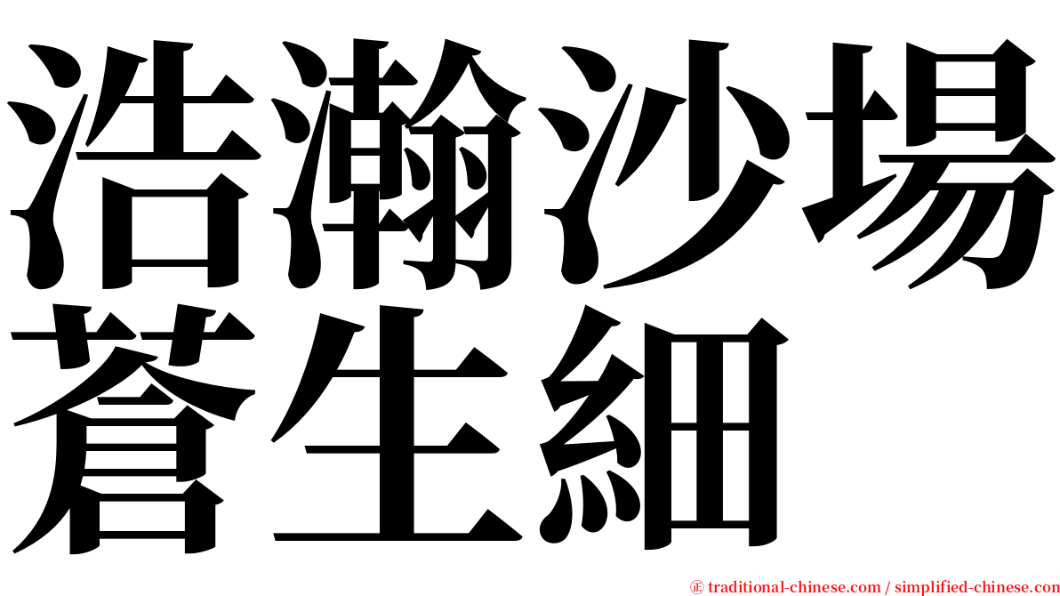 浩瀚沙場蒼生細 serif font