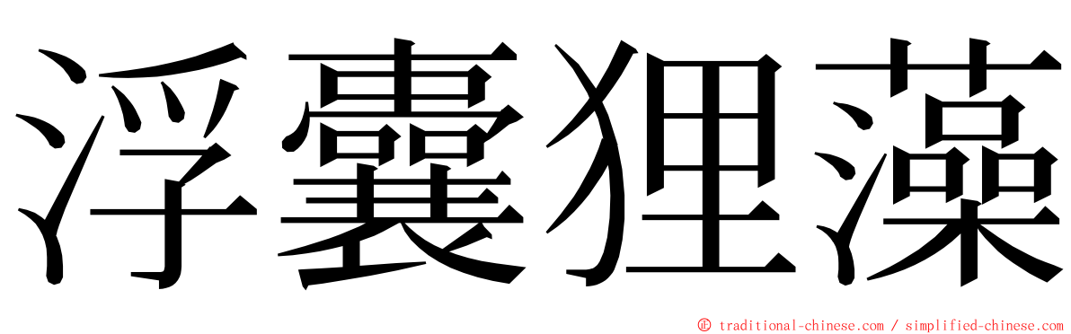 浮囊狸藻 ming font