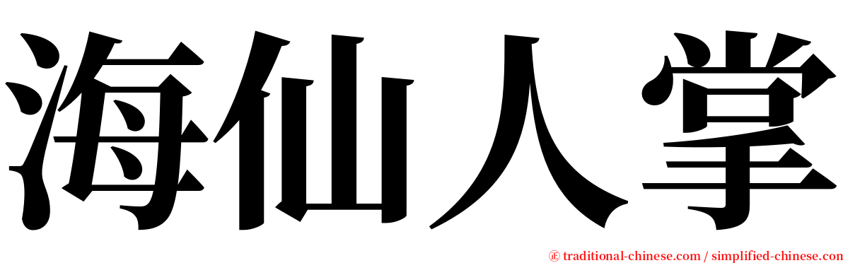 海仙人掌 serif font