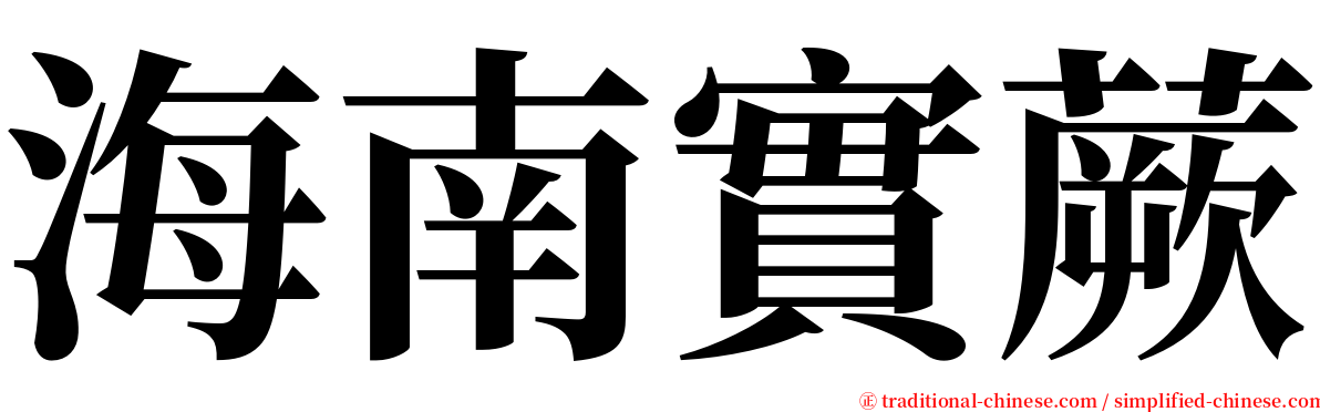 海南實蕨 serif font