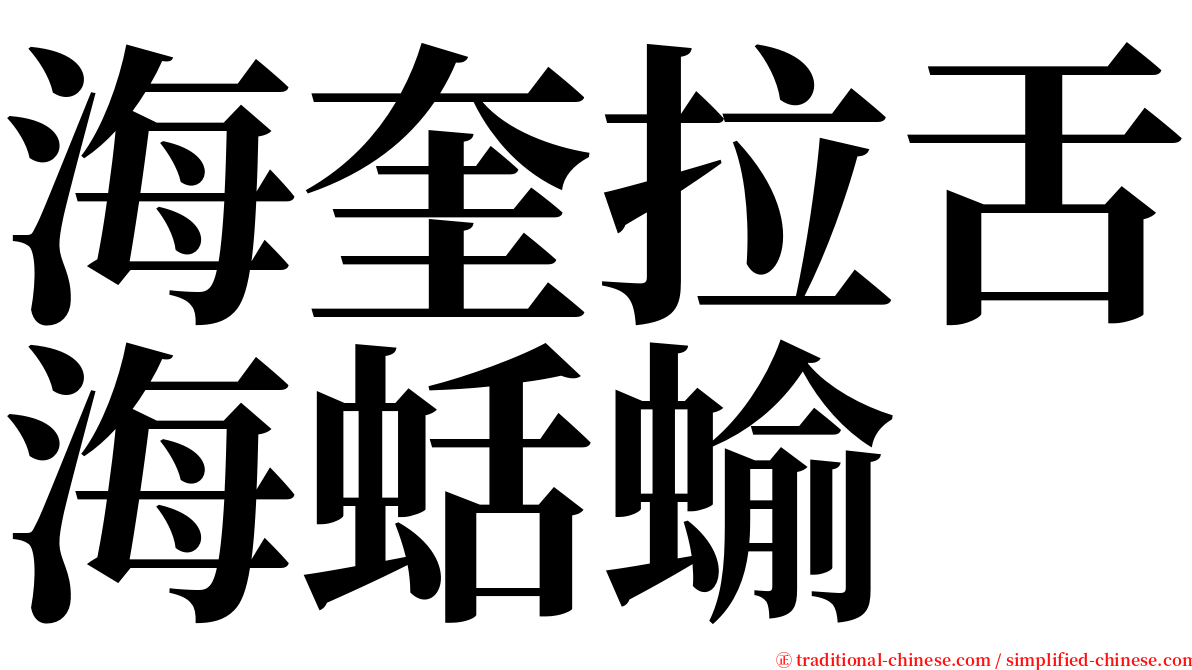 海奎拉舌海蛞蝓 serif font