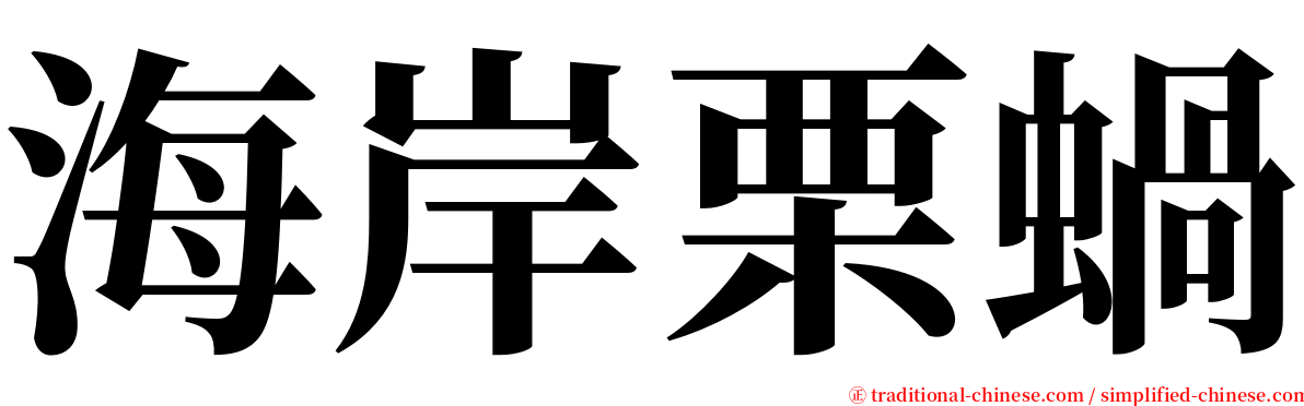 海岸栗蝸 serif font