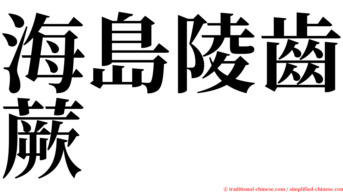 海島陵齒蕨 serif font