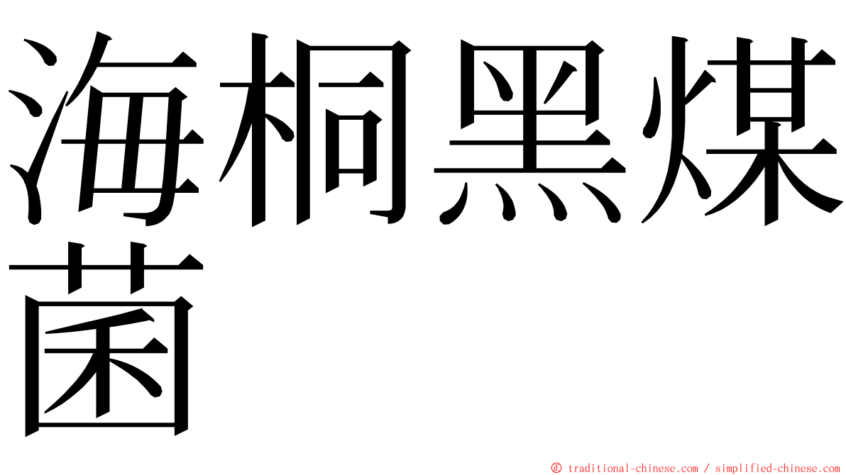 海桐黑煤菌 ming font