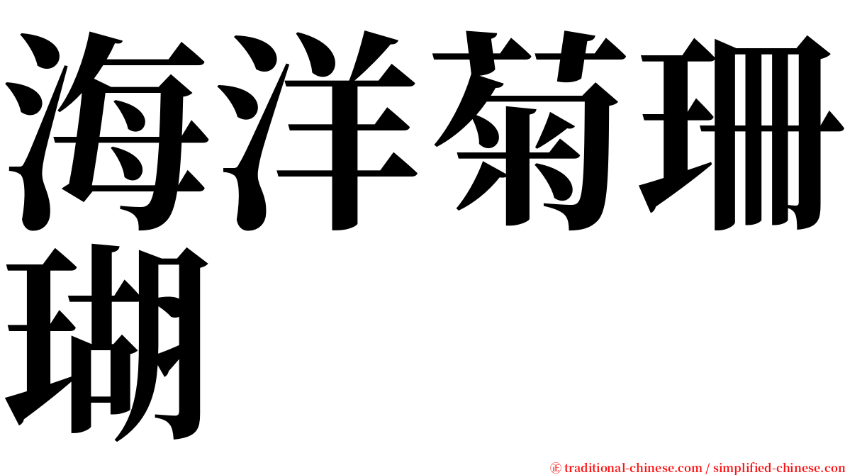 海洋菊珊瑚 serif font