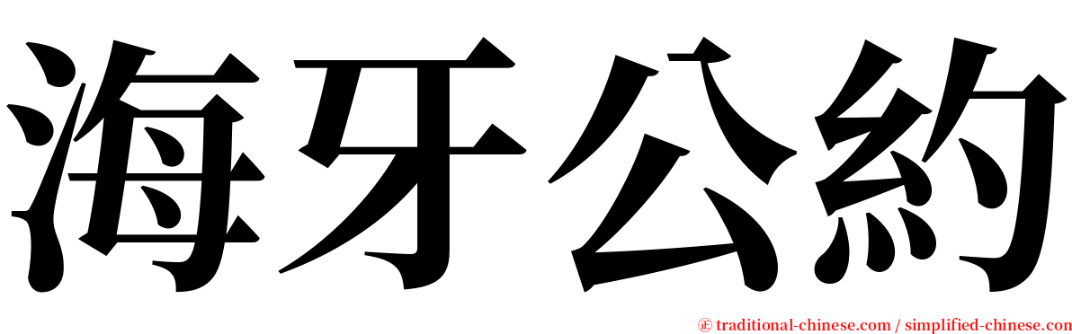 海牙公約 serif font