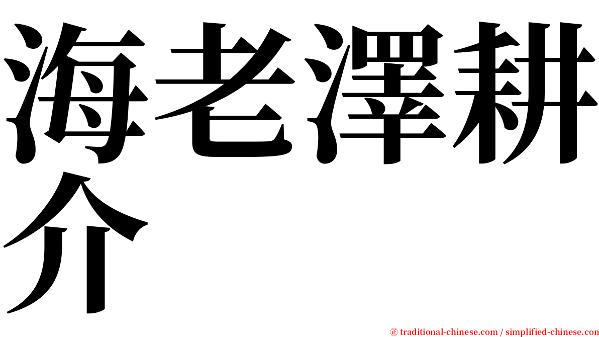 海老澤耕介 serif font