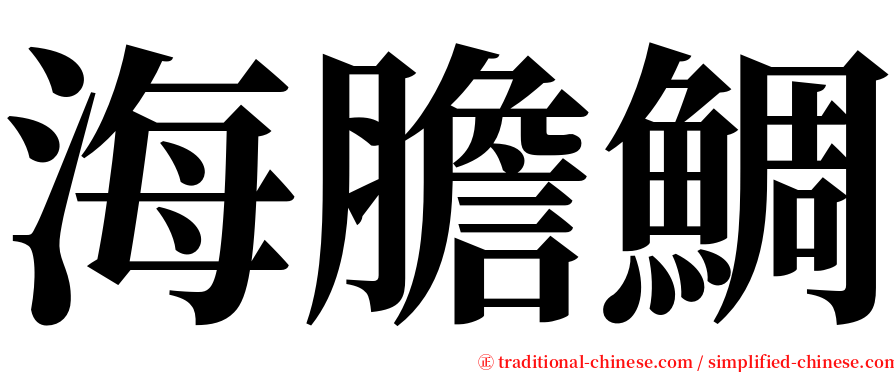 海膽鯛 serif font