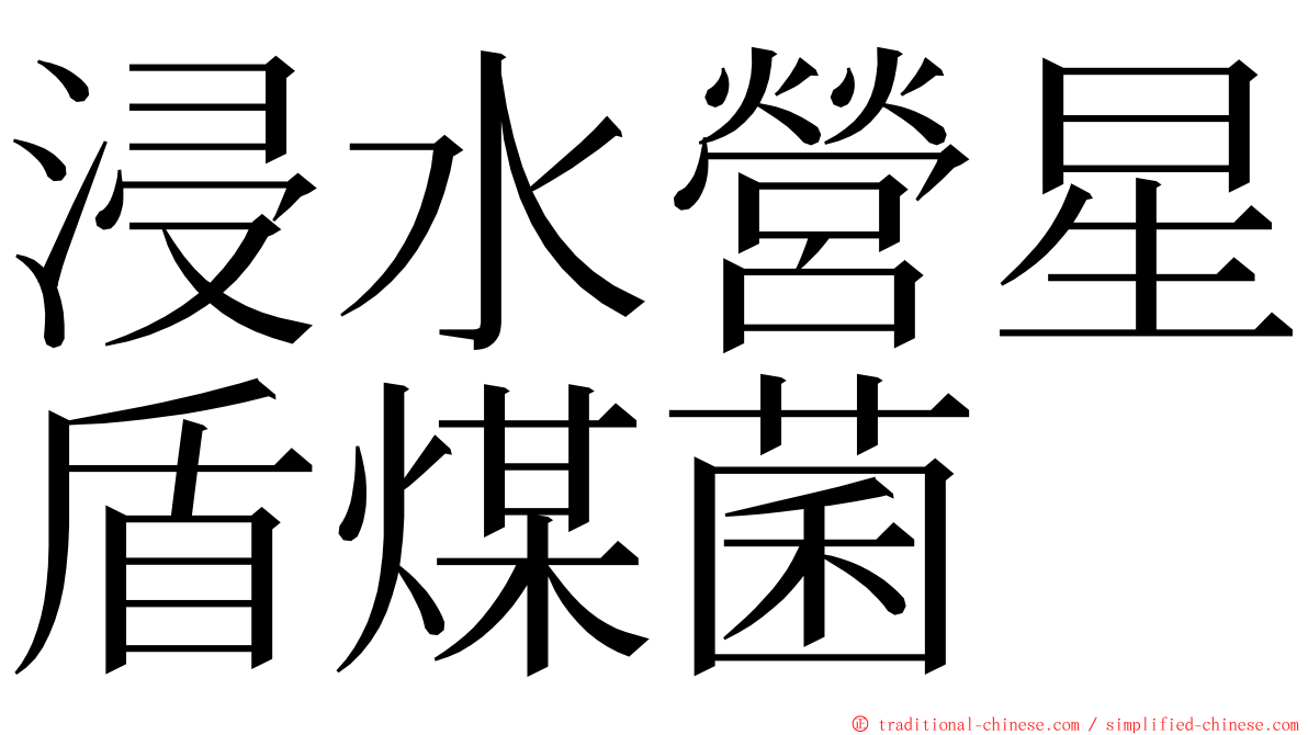 浸水營星盾煤菌 ming font