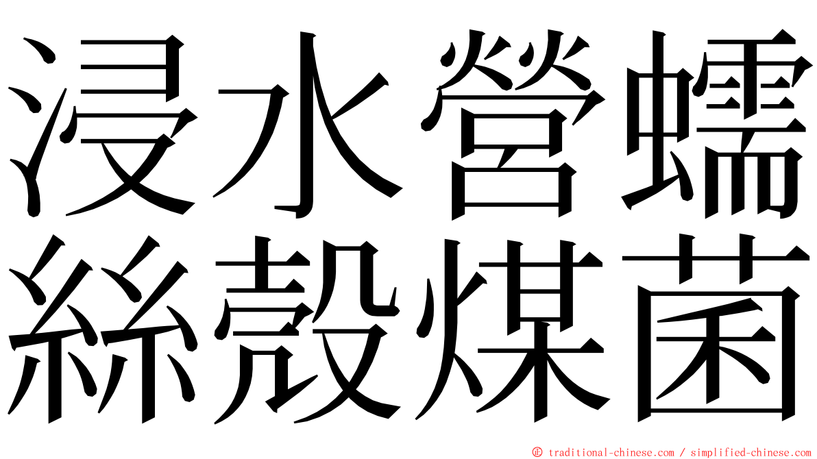 浸水營蠕絲殼煤菌 ming font