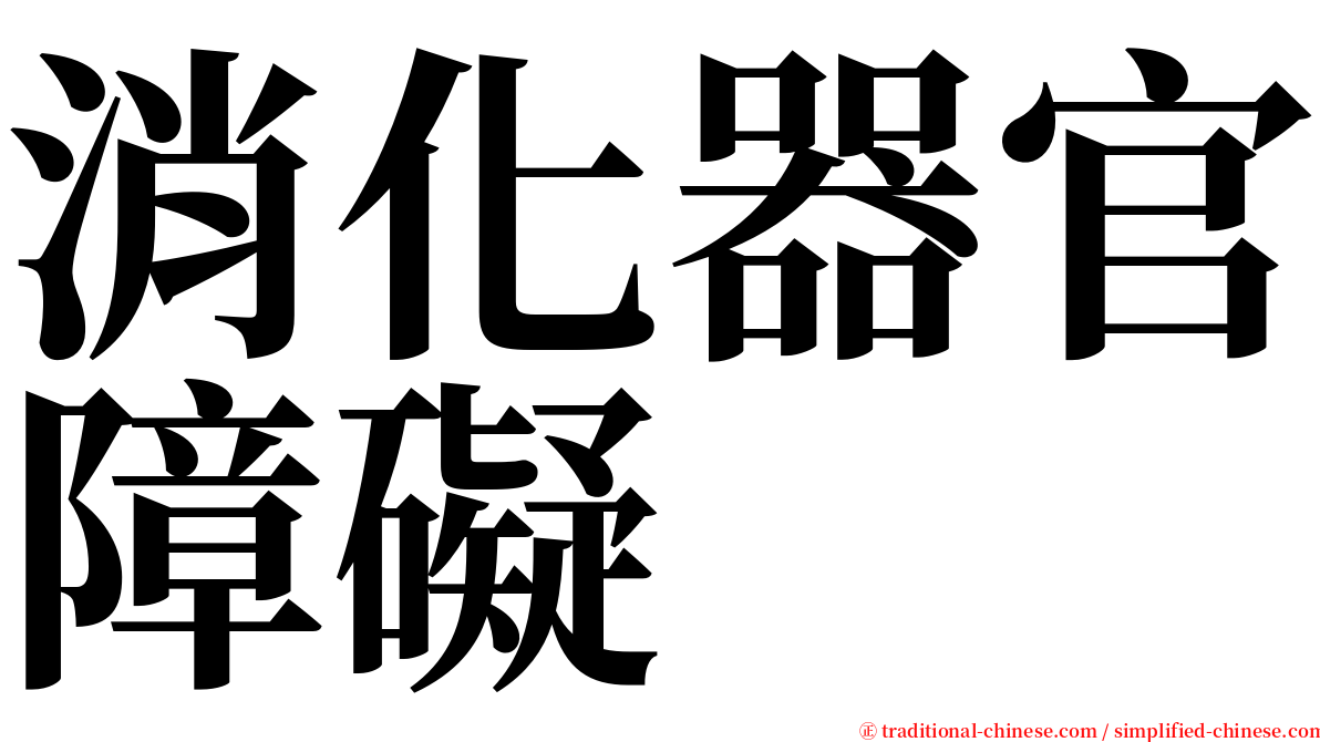 消化器官障礙 serif font