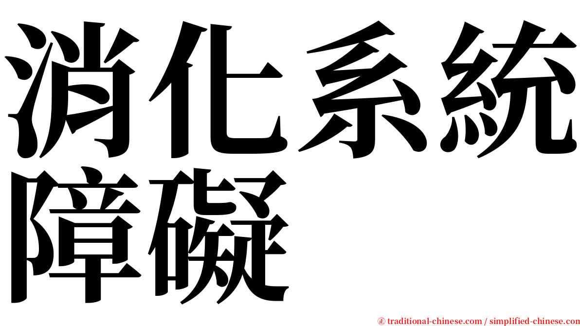 消化系統障礙 serif font