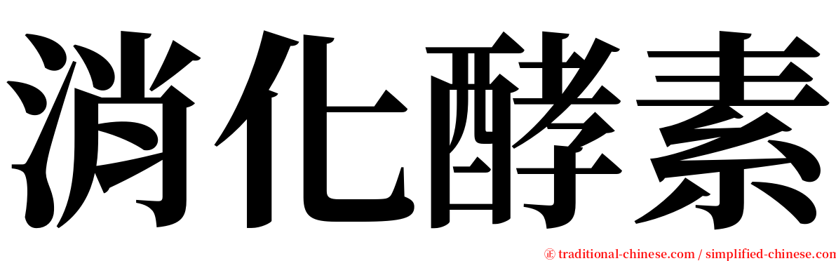 消化酵素 serif font