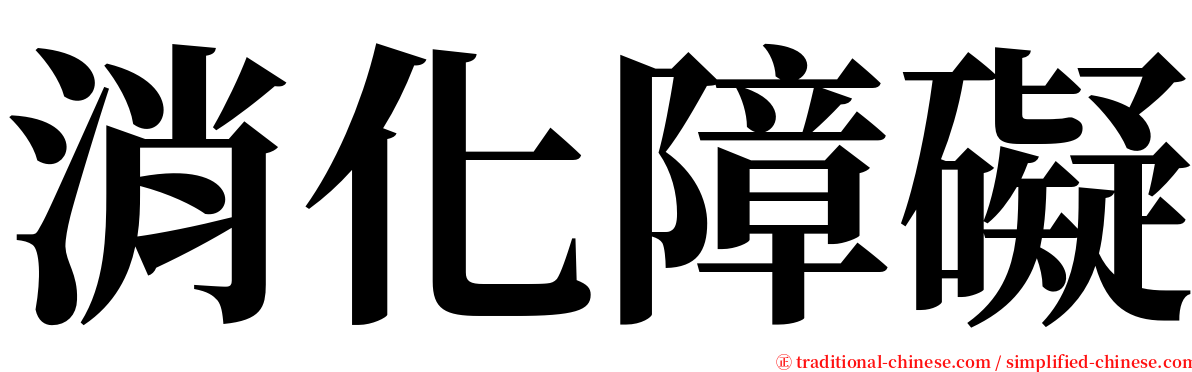 消化障礙 serif font