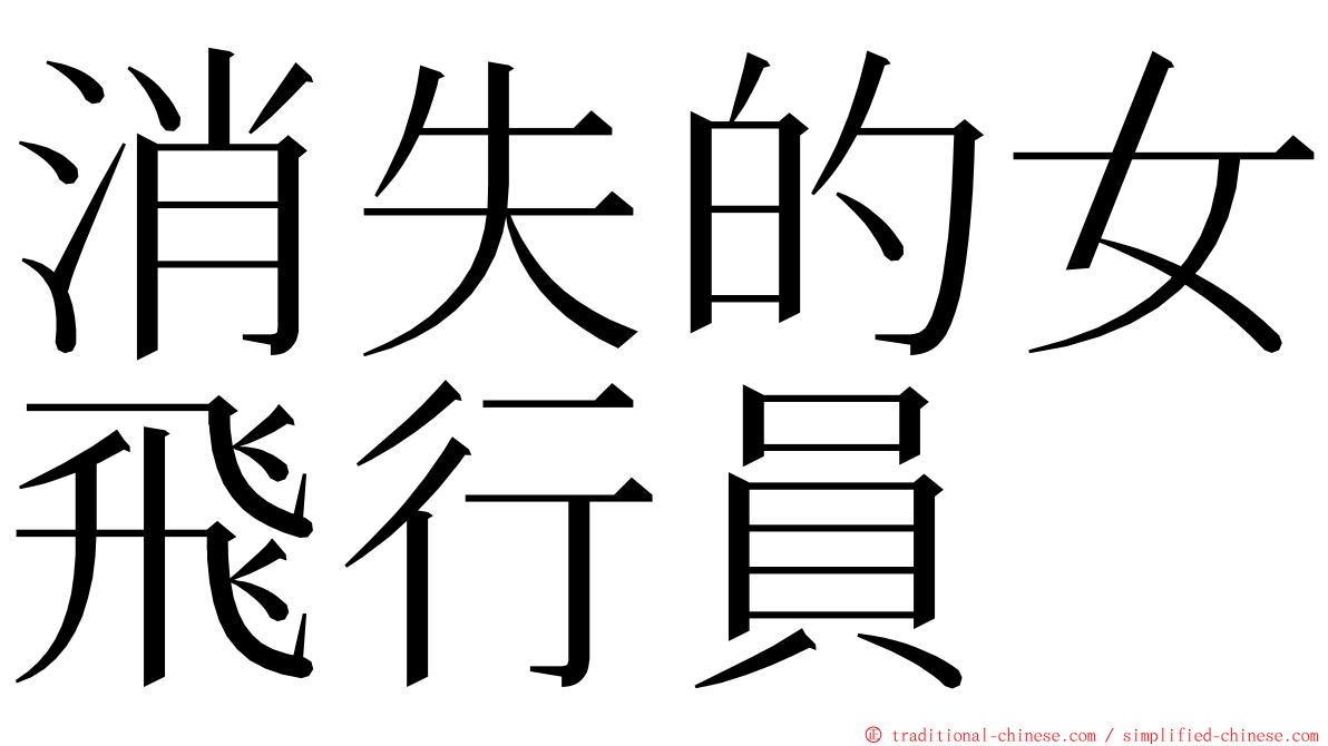 消失的女飛行員 ming font