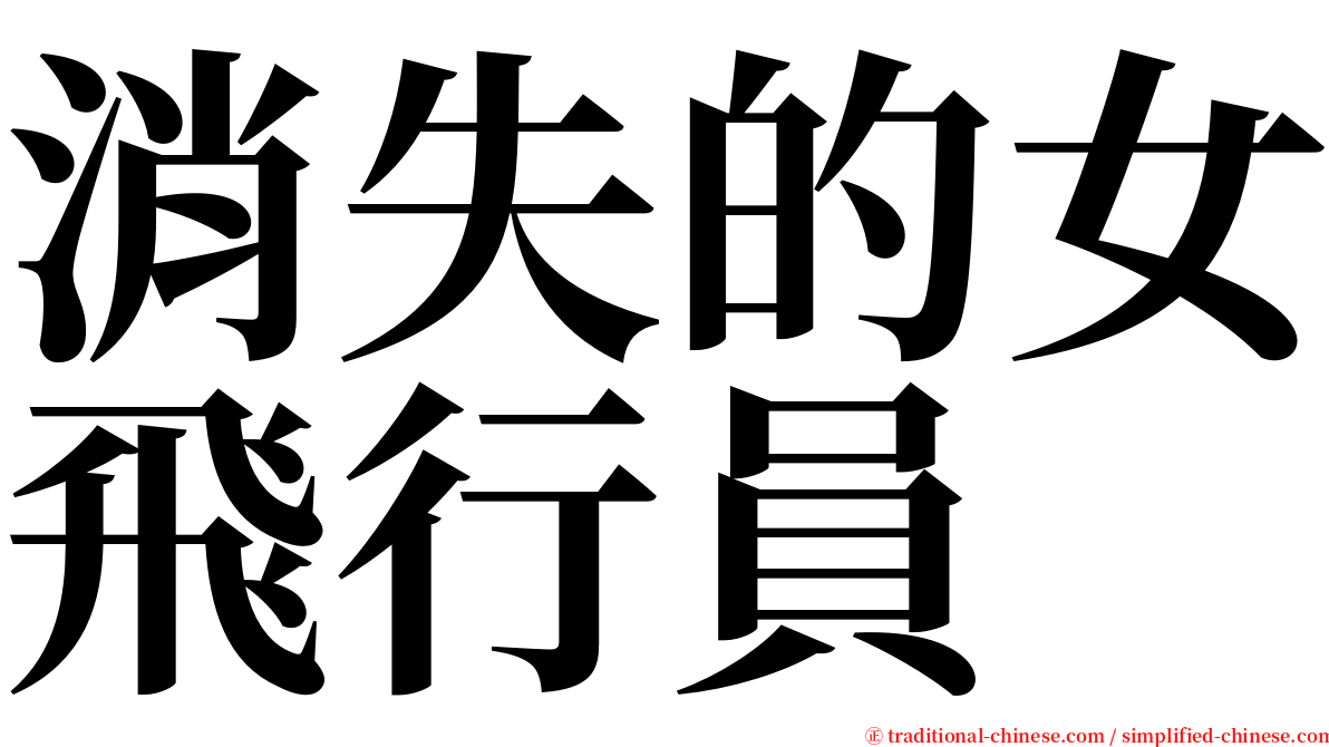 消失的女飛行員 serif font