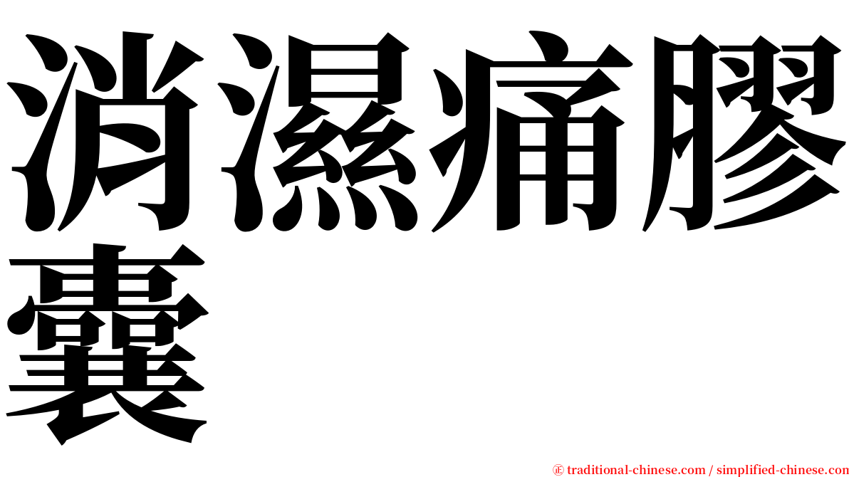 消濕痛膠囊 serif font