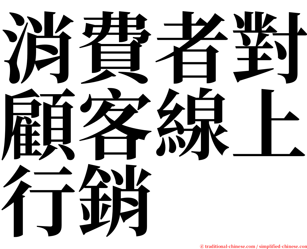 消費者對顧客線上行銷 serif font