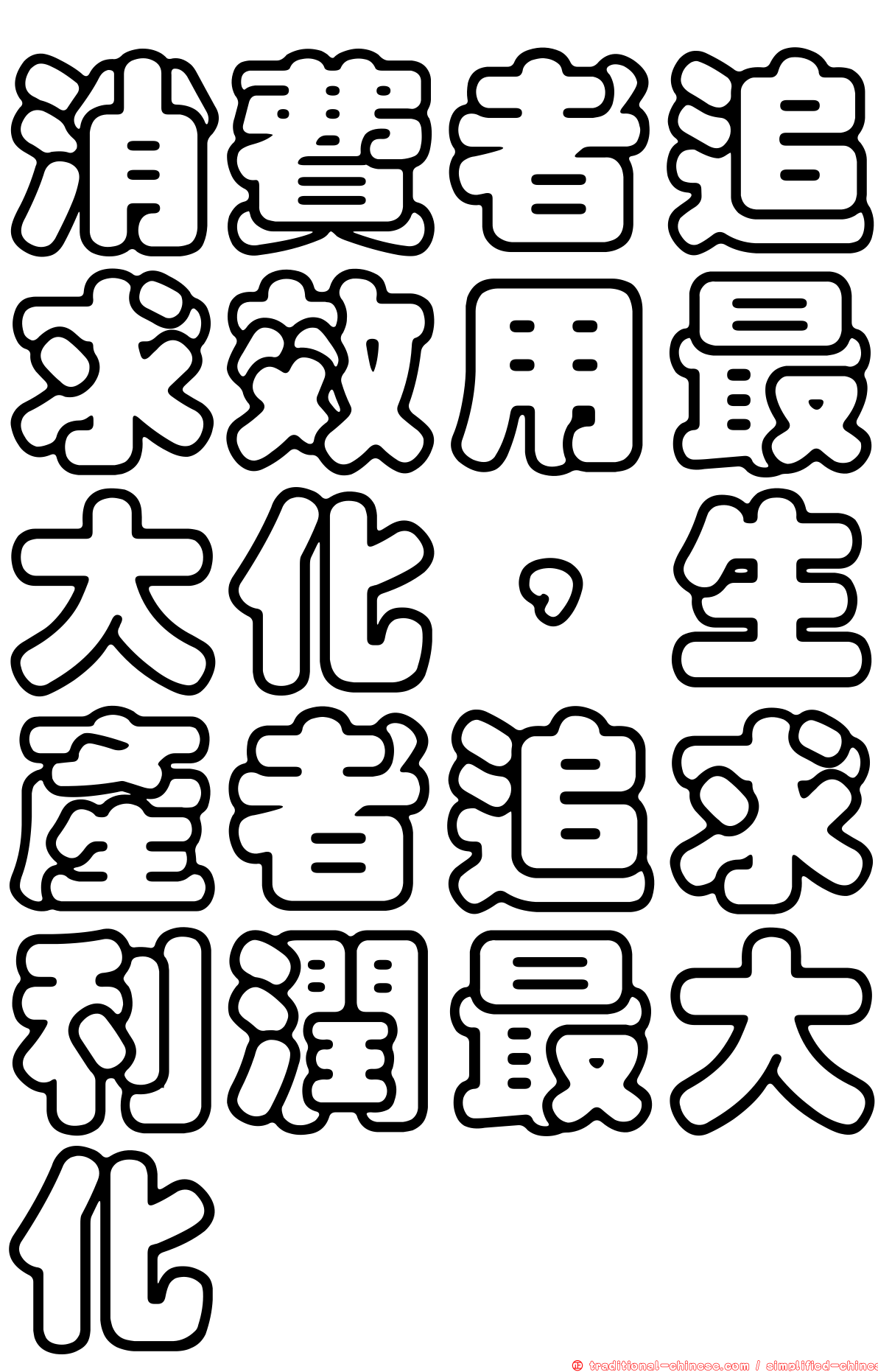 消費者追求效用最大化，生產者追求利潤最大化