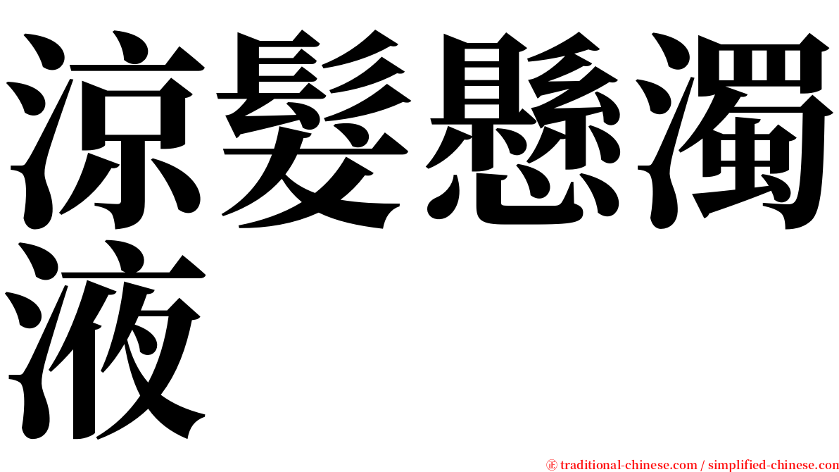 涼髮懸濁液 serif font