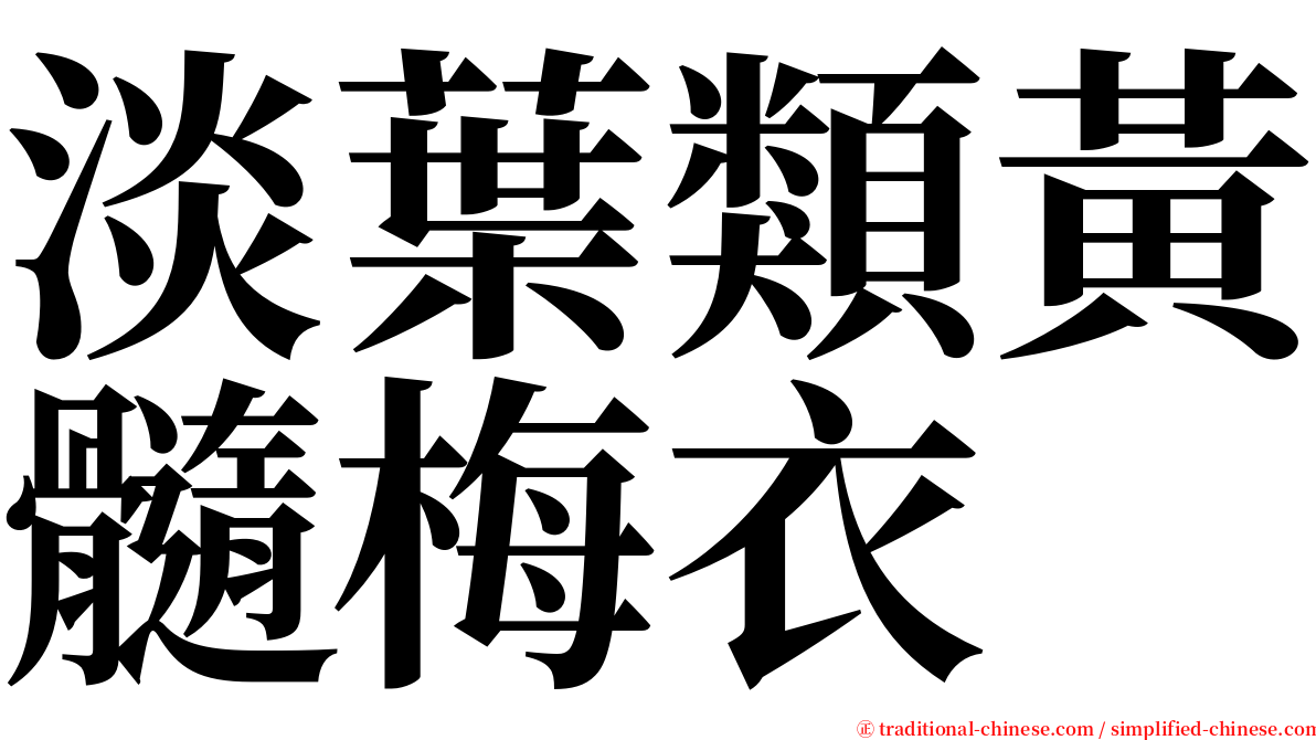 淡葉類黃髓梅衣 serif font