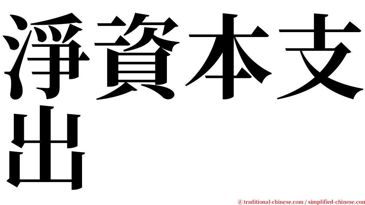 淨資本支出 serif font