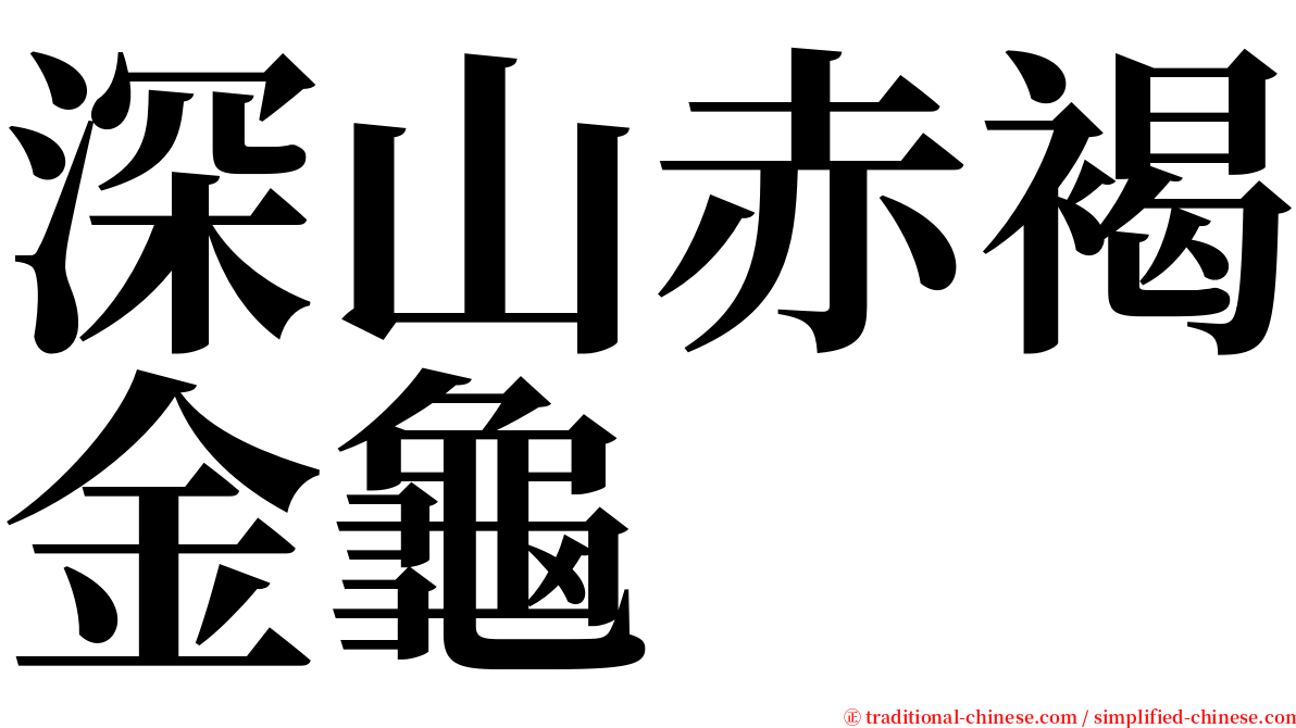 深山赤褐金龜 serif font