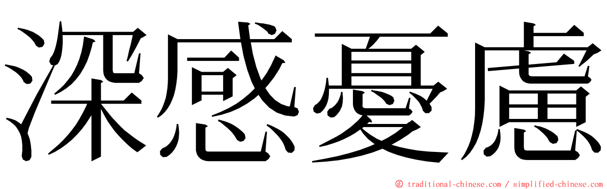 深感憂慮 ming font