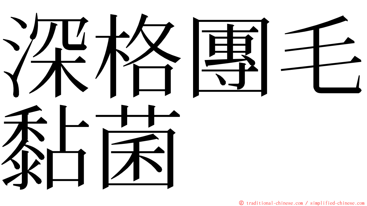 深格團毛黏菌 ming font