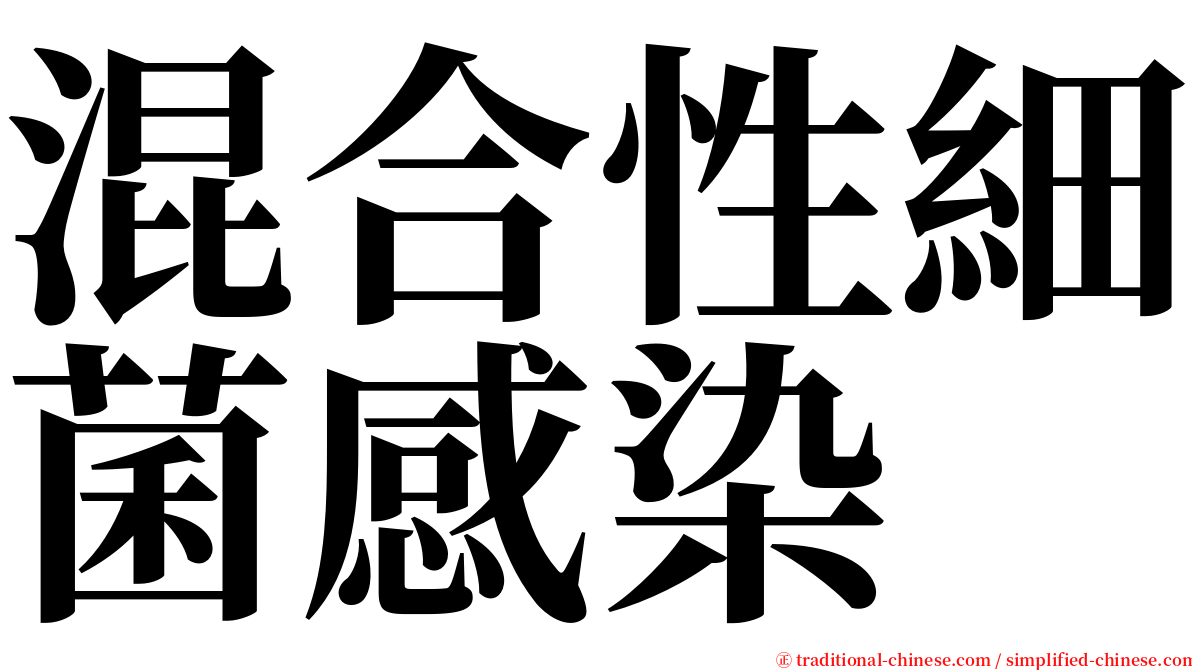 混合性細菌感染 serif font