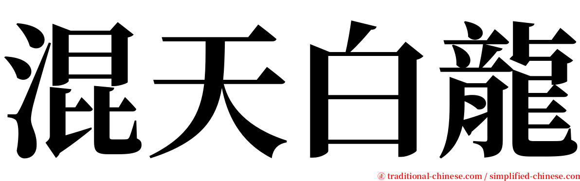 混天白龍 serif font