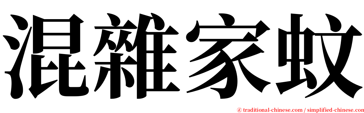 混雜家蚊 serif font