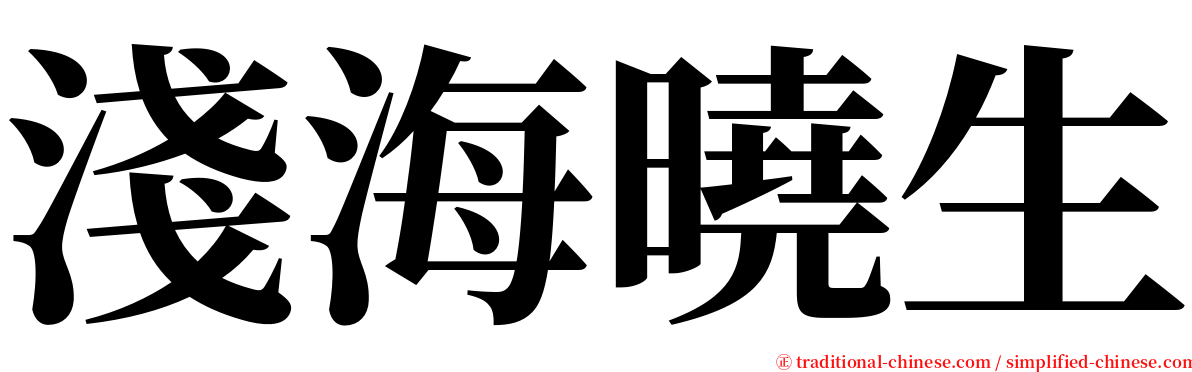 淺海曉生 serif font