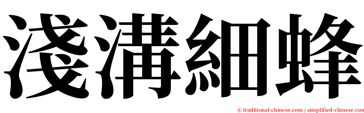 淺溝細蜂 serif font