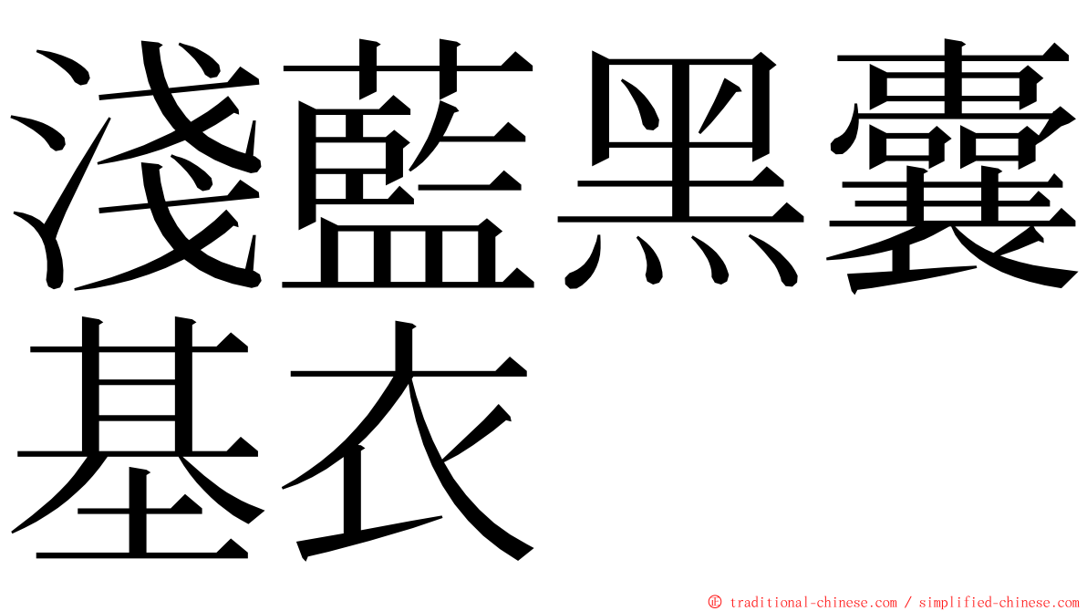 淺藍黑囊基衣 ming font