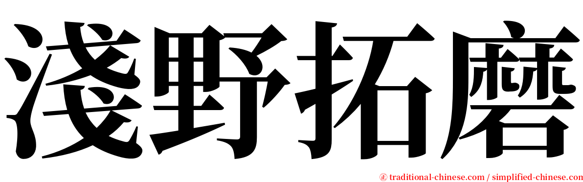 淺野拓磨 serif font