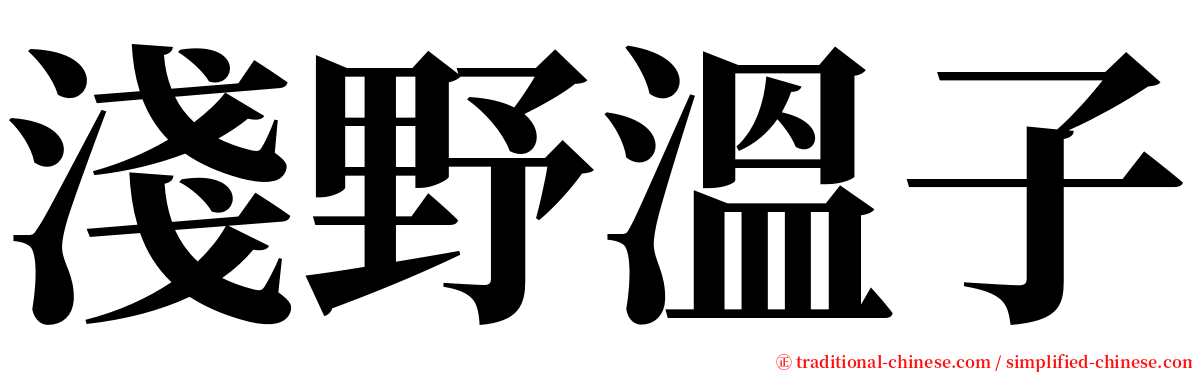 淺野溫子 serif font