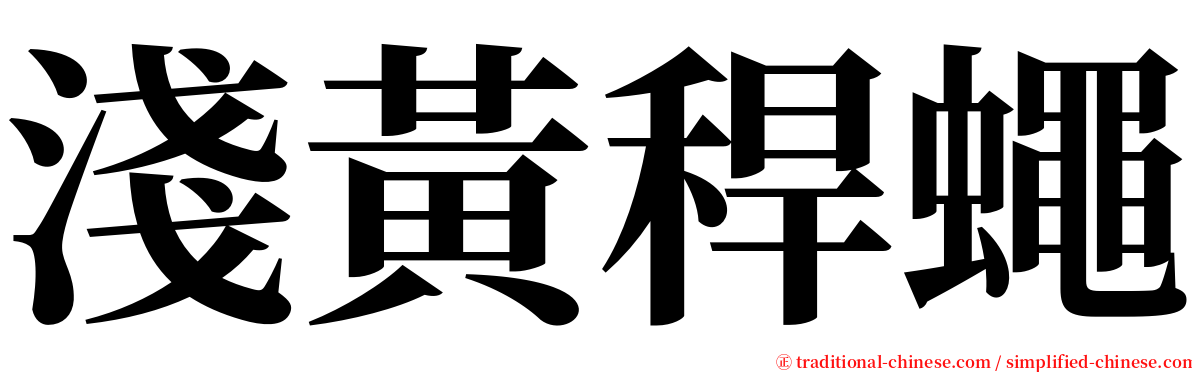 淺黃稈蠅 serif font