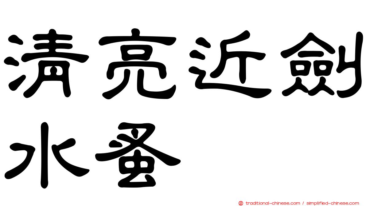 清亮近劍水蚤