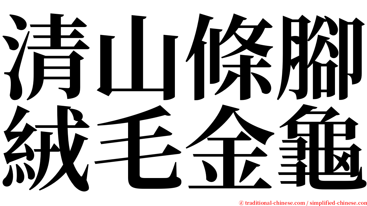 清山條腳絨毛金龜 serif font