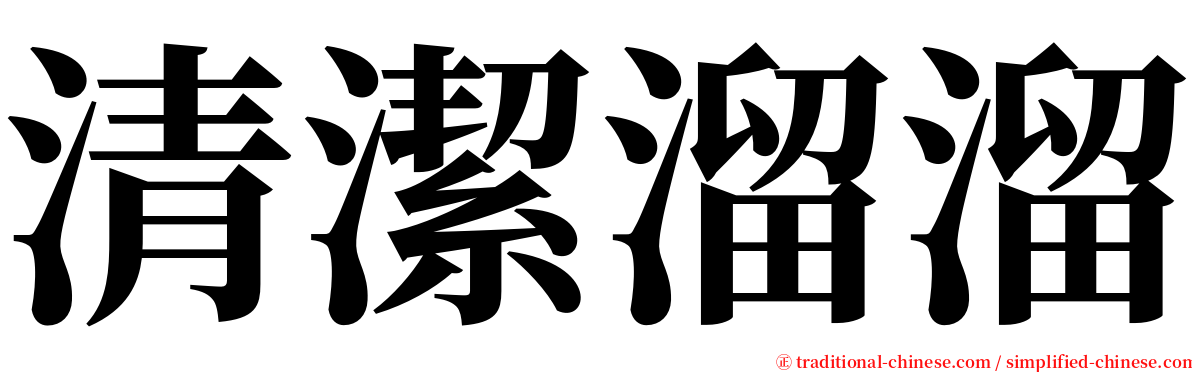 清潔溜溜 serif font