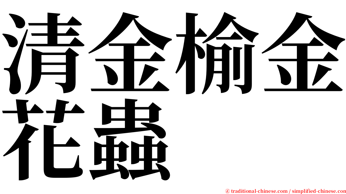 清金榆金花蟲 serif font