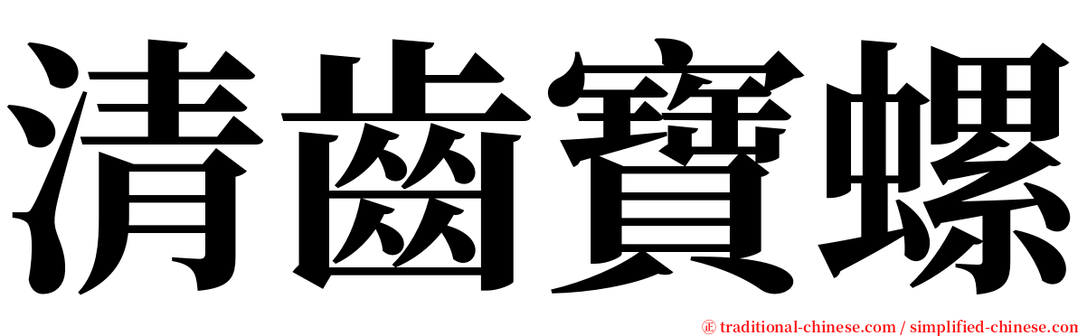 清齒寶螺 serif font