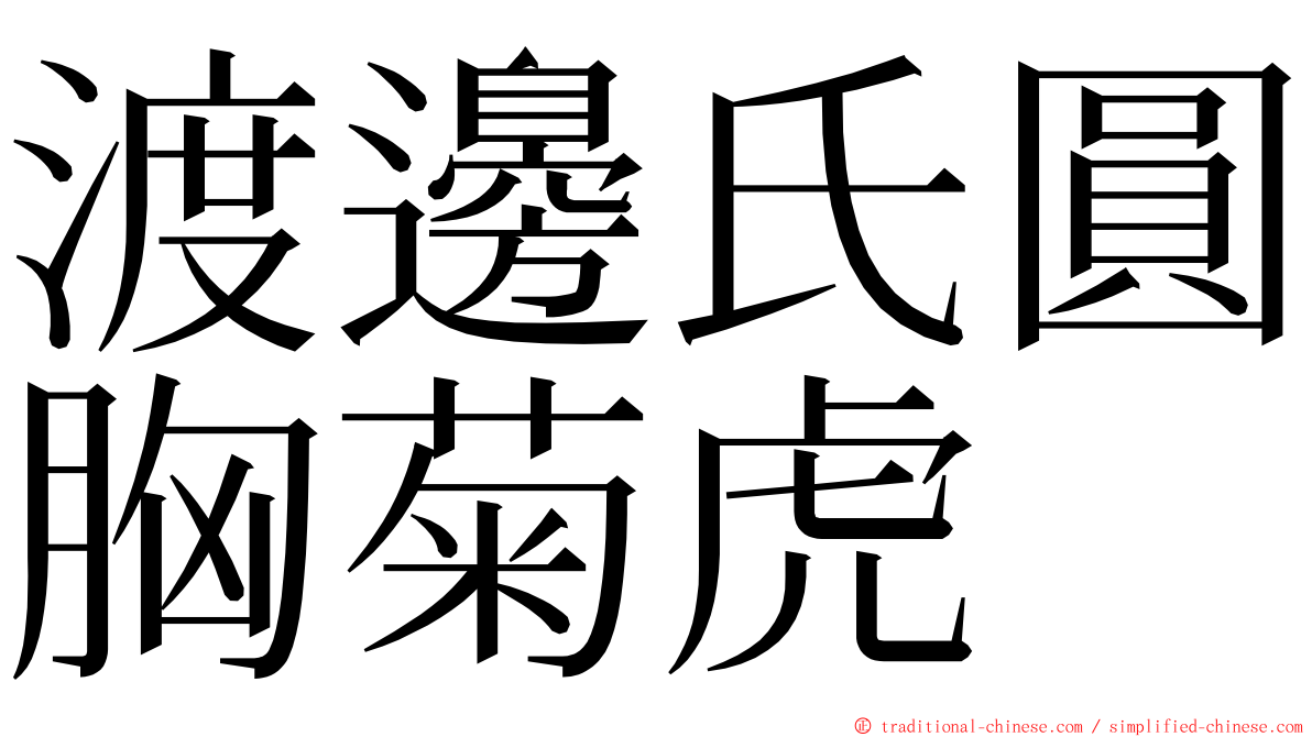 渡邊氏圓胸菊虎 ming font