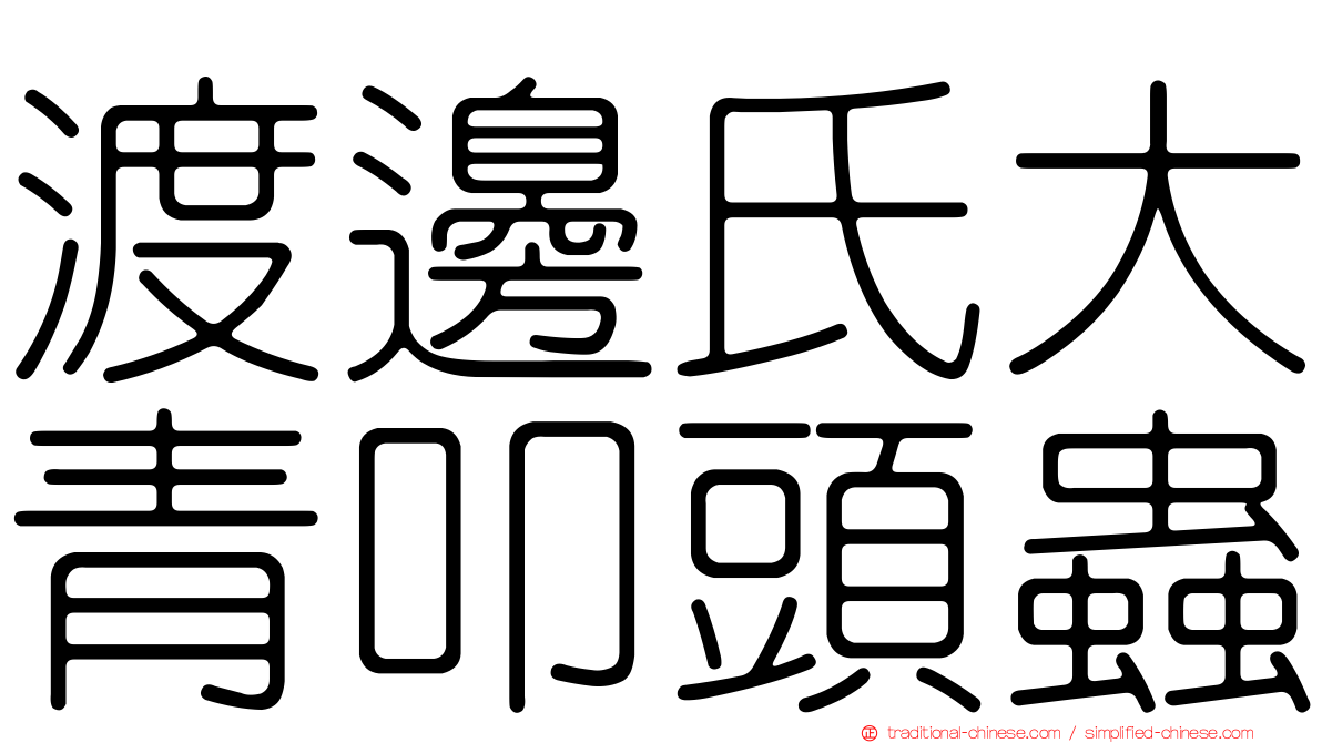 渡邊氏大青叩頭蟲