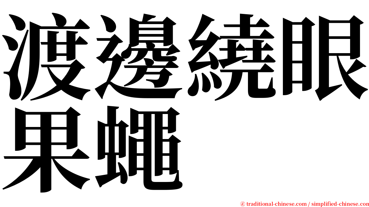 渡邊繞眼果蠅 serif font