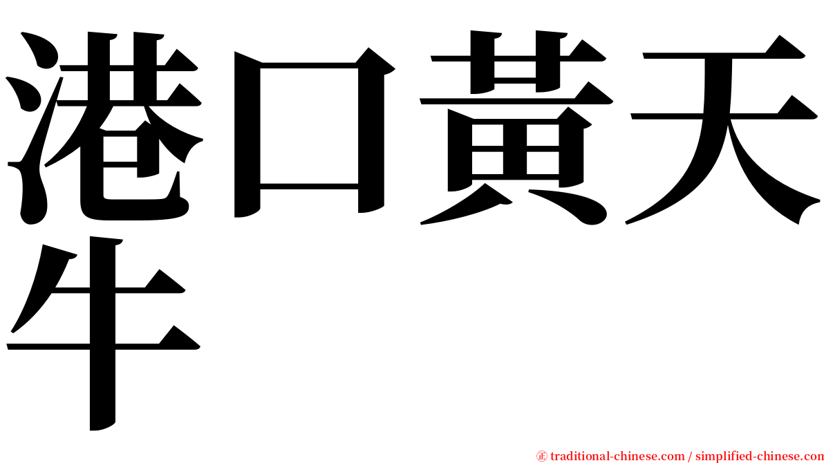 港口黃天牛 serif font