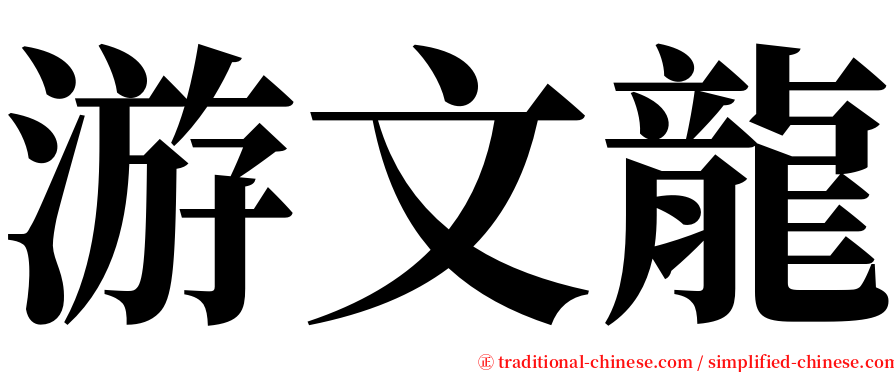 游文龍 serif font