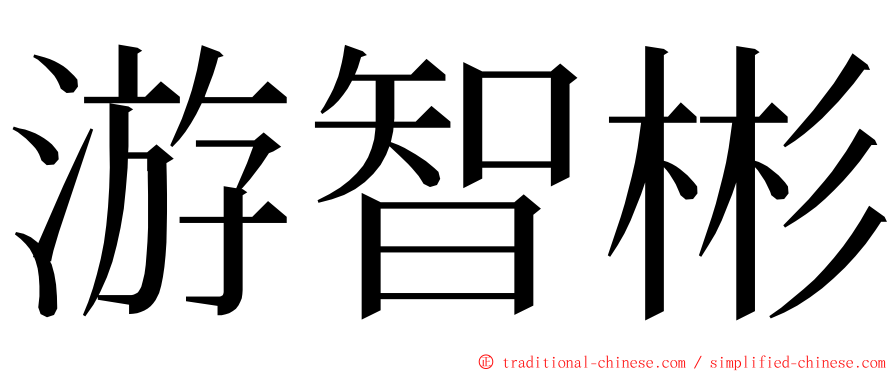 游智彬 ming font