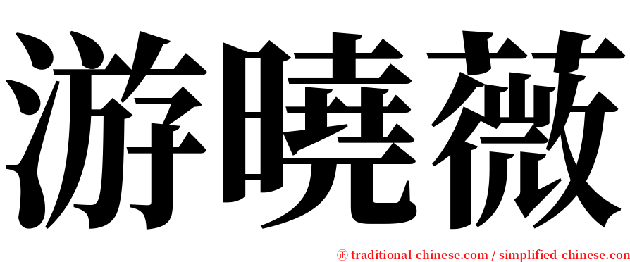 游曉薇 serif font